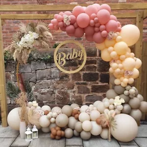 125 Stück Boho Luftballons Dusty Rose Rosa Nude Mauve Neutral Braun Elfenbein Weiß - Bild 1 von 7