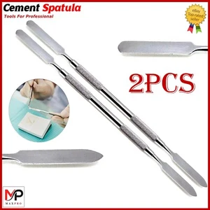 Juego de espátulas de cemento dental profesional (2 piezas) juego de espátulas de acero quirúrgico envío rápido - Imagen 1 de 3