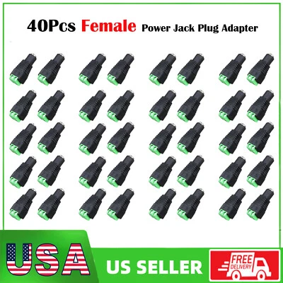 40Pcs DC 12V 5A Power Jack Female Plug Adapter Barrel Connector 5.5 x 2.1mm - Image 1 of 4