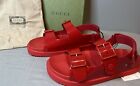Gucci Mini GG Slingback Sandals Rubber Maple Red Women Size 42 (US 12) Authentic