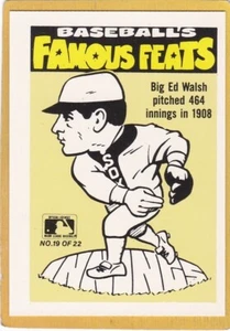1986 FLEER BASEBALL FAMOUS FEATS W/ STICKER BACK BIG ED WALSH #19 NMMT *INV - Picture 1 of 1