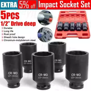 AU 1/2" Axle Hub Drive Deep Impact Nut Hex Socket Set 30mm 32mm 34mm 35mm 36mm - Picture 1 of 12
