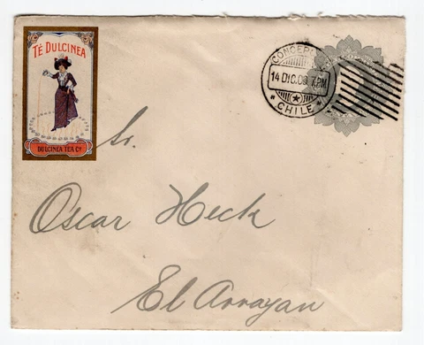 Chile 1909 advertising on Stationery "Te dulcinea" tea Cover