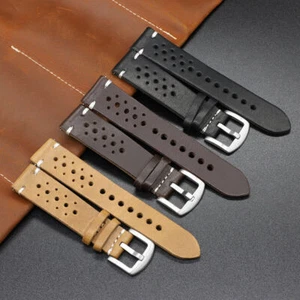 Quick Release Watch Strap Watchband 18mm 20mm 22mm 24mm Rally Racing Leather - Picture 1 of 33