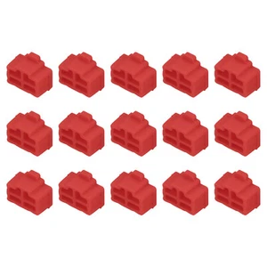 15pcs RJ45 Port Duct Covers Caps Plugs Protector for Laptop PC Ethernet Red - Zdjęcie 1 z 4