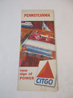 Vintage 1965 Citgo Pennsylvania State Highway Gas Station Travel Road Map~Br5