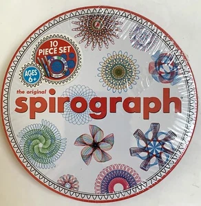 Spirograph 10 Piece Pocket Travel Set w/ Tin 1 Ring 6 Wheels 3 Markers & Paper - Picture 1 of 3