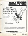 SNAPPER SNOWTHROWER SERIES 0,1,2 PARTS MANUAL