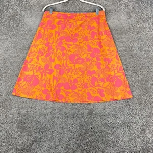 Hanna Andersson Pull-On A-Line Skirt Women's Size Medium Orange Floral Cotton - Picture 1 of 9
