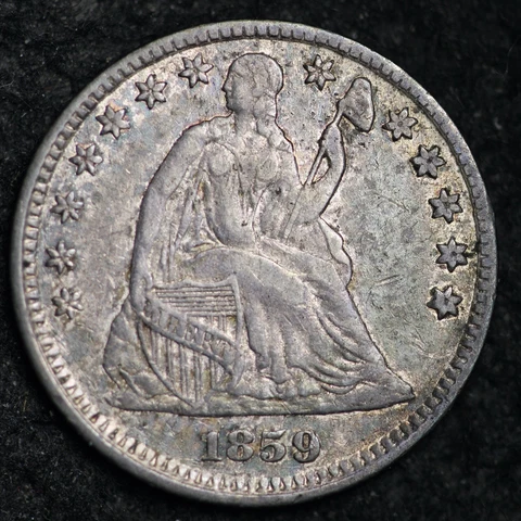 1859 Seated Liberty Silver Half Dime CHOICE XF+ FREE SHIPPING E192 QHB Cover