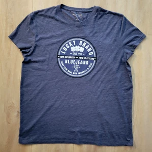 Lucky Brand T-Shirt Adult XXL Blue Casual Too Tough To Die Graphic Mens - Picture 1 of 7