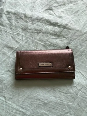 Cartera de cuero Etienne Aigner Classics Signature doble plegable marrón bronce metálico Foto 1 de 4