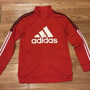 Dark Red Adidas Lightweight Jacket Boys Size XL 18/20 VERY GOOD - Picture 1 of 8