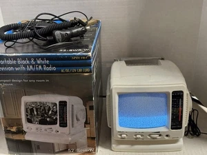 Spectra Mini 5" Portable Black & White TV with AM/FM Radio 52-BWR W - Picture 1 of 4