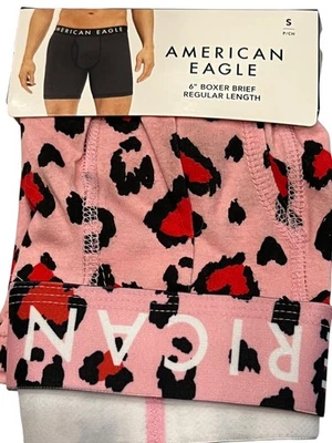 Новый с Ярлыками AMERICAN EAGLE 6 «боксер бриф Sz S-M-L-XL розовый животных печати сердца #45 - Изображение 1 из 4