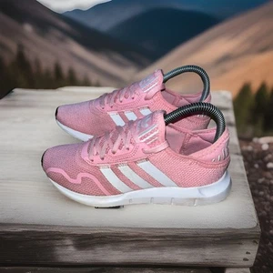 Adidas Originals Swift Run Womens Size 5 Running Shoes Pink White Low Top Gym - Picture 1 of 24