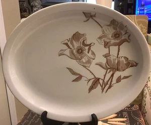 IROQUOIS China~13.75”L Platter~Brown Transferware Floral Pattern~Ironstone~ - Picture 1 of 7