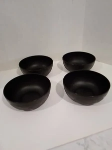 Mainstays 38 Oz Plastic Black with Bats on Outside Cereal/Salad Bowls Set of 4 - Picture 1 of 8