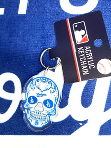 MLB Los Angeles Dodgers Sugar Skull Acrylic Keychain - Picture 1 of 4