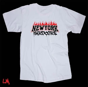 New York Hardcore Flames white shirt Agnostic Front Madball Judge Sick of it All - Picture 1 of 1