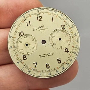 Vintage BREITLING Chronograph Cadette Watch Dial 34mm - Picture 1 of 7