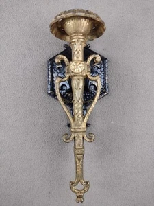 Antigua vela sintética renacimiento español artes y manualidades bronce y hierro fundido (piezas) - Imagen 1 de 16