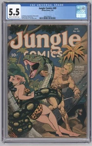 Jungle Comics #49 CGC 5.5 (Fiction House, 1/44) Joe Doolin Giant Snake Cover - Picture 1 of 2