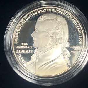 2005 Chief Justice John Marshall Commemorative Proof Silver Dollar Coin - Picture 1 of 3