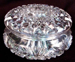 LIBBEY CUT CRISTAL POWER TARRO HOUEIGANT AMERICANO BRILLANTE FIRMADO c.1890 - Imagen 1 de 5