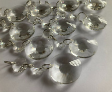 10 x Strings Crystal Glass Cut Faceted Button & Round Faceted Chandelier Drops