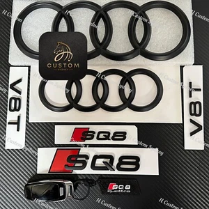 SQ8 Matte Black Full Badges Package For Audi SQ8 Exclusive pack - Picture 1 of 4