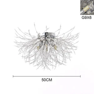 6-Lights Flush Mount LED Ceiling Light Crystal Lamp Chandelier Light Living Room - Picture 1 of 10