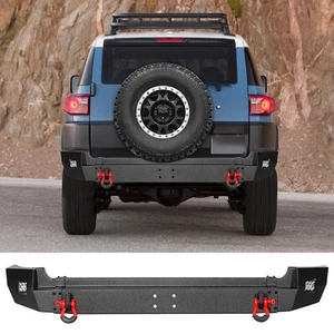 For 2007-2014 Toyota FJ Cruiser Steel Rear Bumper W/LED Lights&D-Rings US Aaiwa - Picture 1 of 6