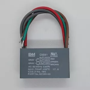Nuevo condensador BM CBB61 4uF + 4uF + 2.5uF 300V/250V CA 5 cables para motor de ventilador de techo - Imagen 1 de 4