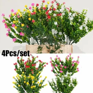 4 Paquetes Flor Artificial Plantas Falsas Decoración Vid Colgante Exterior Hogar Jardín - Imagen 1 de 16