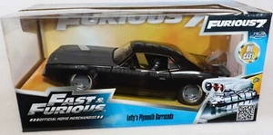 JADA FAST & FURIOUS LETTY'S PLYMOUTH BARRACUDA DIECAST FURIOUS 7 BLACK CAR 97195 - Picture 1 of 5