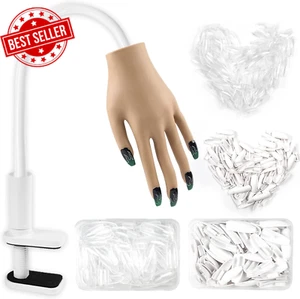 Practice Hand for Acrylic Nails, Silicone Nail Practice Hands with 200PCS Nail T - Picture 1 of 12