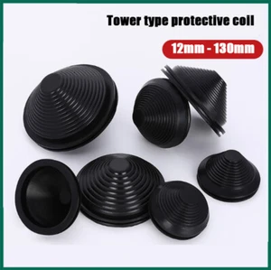 Black Rubber Tapered Wiring Grommets Gaskets Cable Firewall Plug Bung Ø 12-130mm - Picture 1 of 34