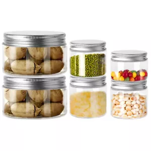 60x PET Plastic Food Storage Jars Bottles Aluminum Lid Leakproof Multi-Use DIY E - Picture 1 of 16