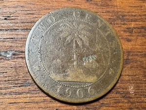 T2: Scarce 1906 Liberia 2 Cent Coin. Free Shipping in U,S. - Picture 1 of 4