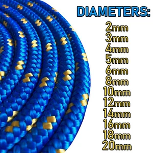 Polypropylene Rope Braided Poly Cord Strong Blue for Swing Boat Sailing Camping - Picture 1 of 16