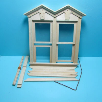 Dollhouse Miniature Wood Fancy Victorian Working Double Window CLA71028 - Image 1 of 3