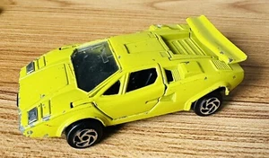 Vintage 4” Lime Green Lamborghini Countach Unbranded Toy Car Doors Open - Picture 1 of 8