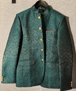 Chaqueta Bandhgala vintage para hombre 36/90 mm bordada con botones - Imagen 1 de 7