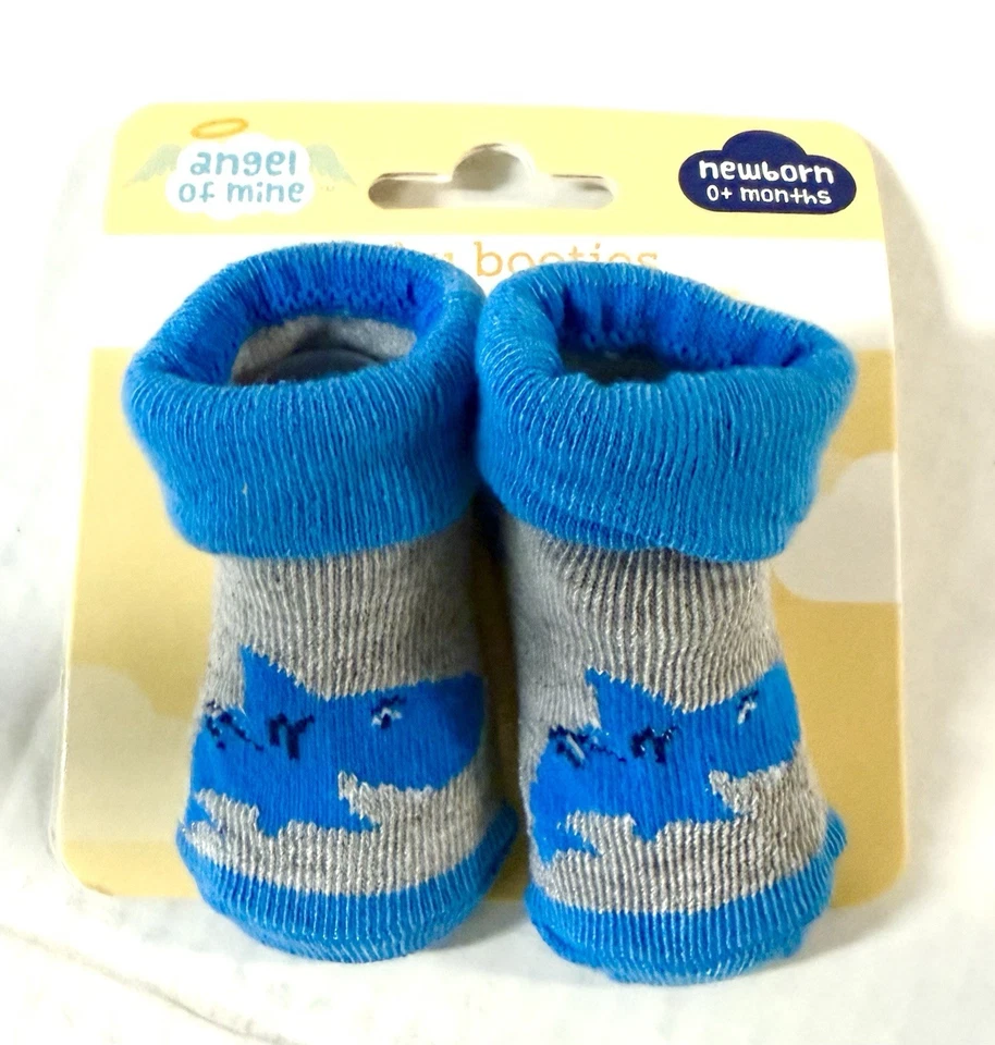 Носки для новорожденных с акулами, синие размер 0 - Изображение 1 из 1