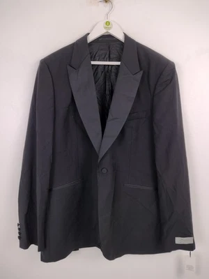 Jaeger Men's Blazer Size 46" Long Black Satin Lapels Suit Jacket RRP £199 New F2 - image 1 of 4