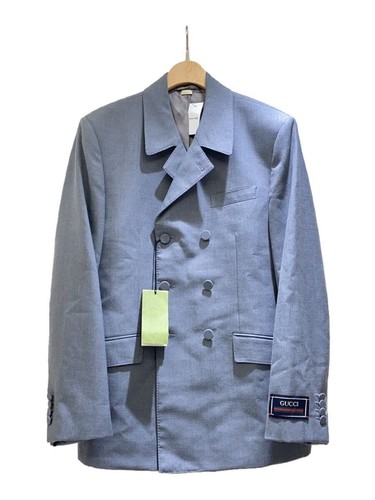 GUCCI Wool Gabardine Tailored Jacket 48 Wool GRY 736770