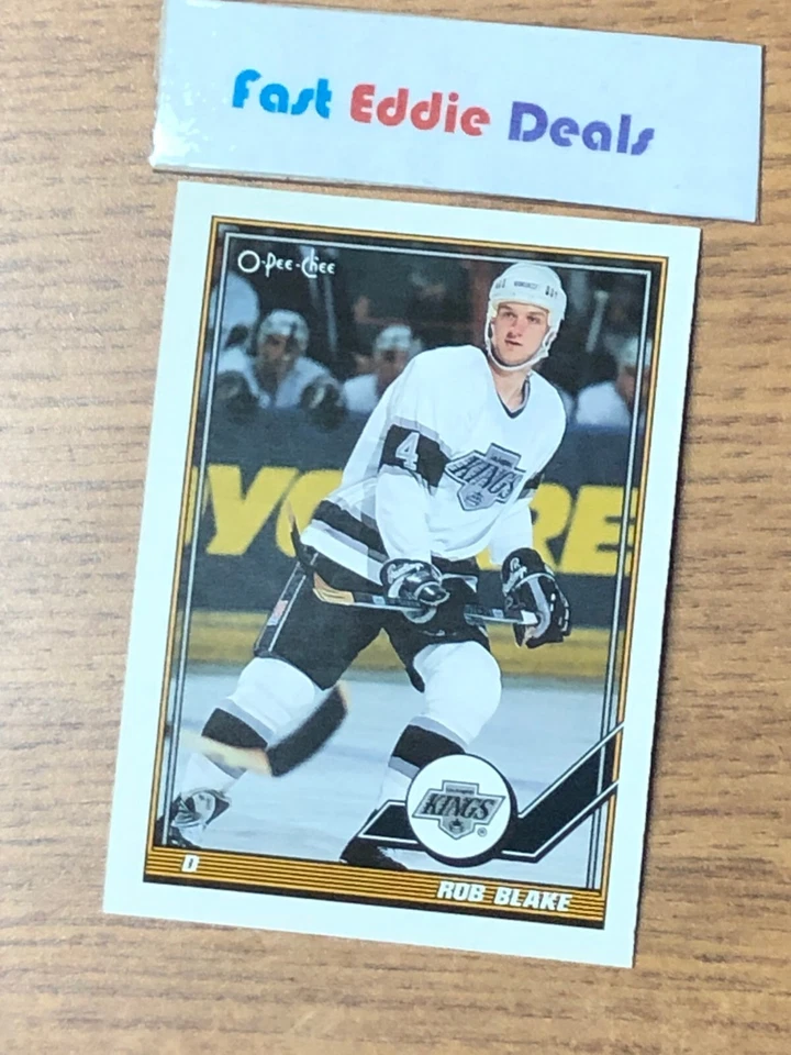 1991-92 O-PEE-CHEE NHL HOCKEY ROB BLAKE CARD 112 LOS ANGELES KINGS EXCELLENT - Image 1 of 2