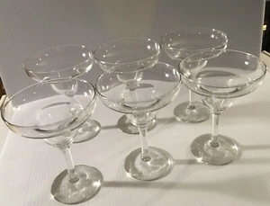 Lot Of 6 Champagne/Margarita/Shrimp Cocktail Glasses 6” Tall Vintage New - Picture 1 of 5