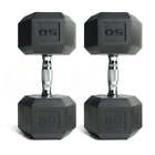 CAP Barbell, 50lb Coated Rubber Hex Dumbbell, Pair (Ships in 2 Boxes) Black B13